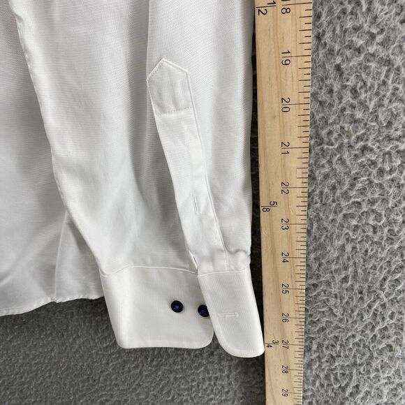 David Donahue Dress Shirt Men's 18 36/37 White Business Office Preppy Normcore - Picture 10 of 13